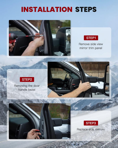 cciyu Left Side Mirror Glass Chrome Heated Flat Towing Mirror Glass Fits for 2012-2017 For Toyota Camry Driver Side Mirror Glass 8K0949102E-AUT...