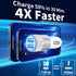 ?MFi Certified?iPhone 15 Car Charger Fast Charging, Rombica 4.8A Dual USB Car Power Cigarette Lighter USB-C Car Charger + 2Pack Tyep-C Cable for i...