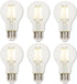 Westinghouse 5258020 6.5 Watt (60 Watt Equivalent) A19 Dimmable Clear Filament LED Light Bulb, Medium Base, 6 Pack...