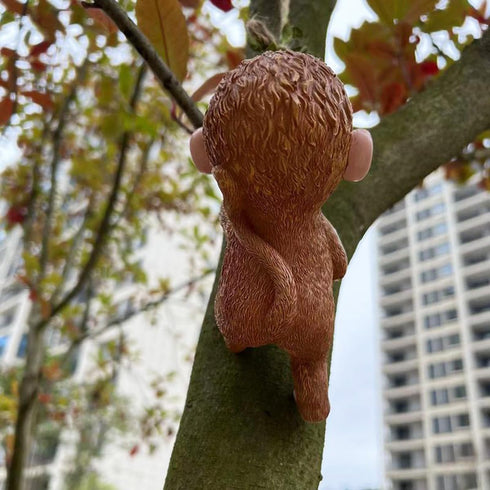 Climbing Monkey Tree Hugger Garden Monkey Statue Resin Animal Sculpture Yard Decor for Outside, Funny Tree Climber Figurine Outdoor Patio Lawn Dec...