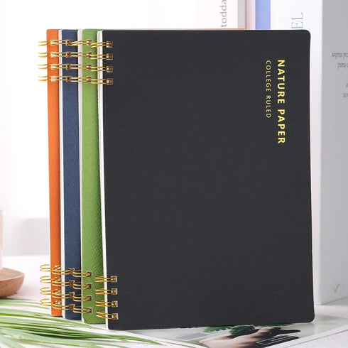 Black Spiral Notebook, College Ruled A5 Notepad Journal Notebook with Waterproof Cover 80 Sheets/160 Pages for Travel School Meetings Office...