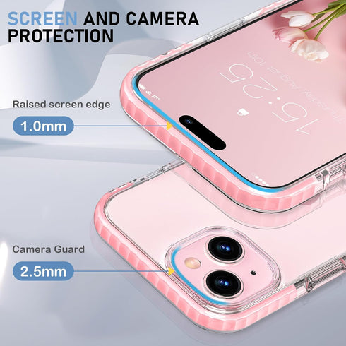MATEPROX Compatible with iPhone 15 Plus Case, Clear Thin Slim Crystal Transparent Cover Shockproof Bumper Case for iPhone 15 Plus 6.7" 2023-Pink.....