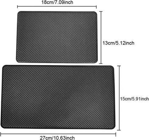 2 Pack Car Dashboard Anti-Slip Rubber Pad Grip Mat Magic Sticky Gripping Mat Non-Slip Nano PU Gel Grip Heavy Duty Storage Mounting Pads for Sungla...
