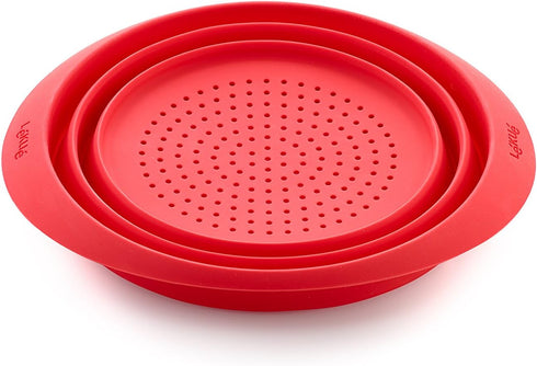 Lekue Collapsible Colander, 9 Inch - Compact Silicone Food Strainer, Space-Saving Kitchen Strainer for Pasta, Fruits, Vegetables - BPA-Free & Dura...