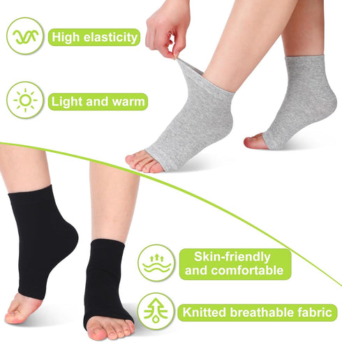 9 Pairs Toeless Socks for Women Cotton Pedicure Socks Flip Flop Open Toe Socks Women, Black Gray Pale Yellow, One Size...