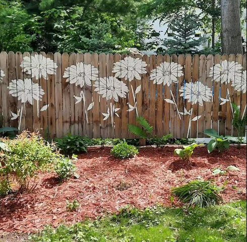Large Daisy Stencils for Wall Fence Flower Stencils for Painting 14” Flowers Stencil for Home Garden Decor...