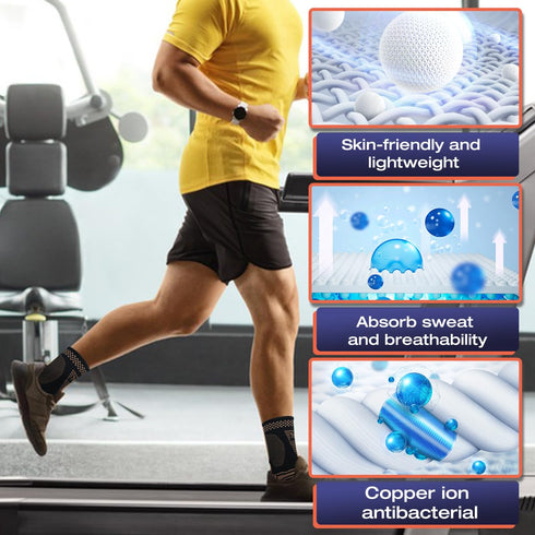 Copper Ankle Brace for Men & Women - (1 Pair) Ankle Compression Sleeve, Compression Support for Plantar Fasciitis, Achilles Tendonitis, Ankle Pain...