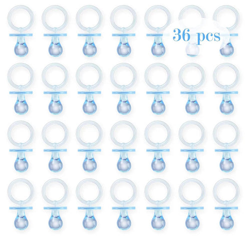 Pacifiers for Baby Shower Game, 36 Plastic Pacifiers for Baby Shower Decoration DIY, large Size Baby Shower Pacifiers, Gender Reveal Party Table S...