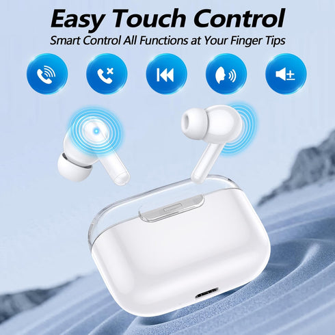 kurdene P3 Wireless Earbuds Bluetooth 5.3 Headphones, Deep Bass Stereo with Microphone Earphones in-Ear, Immersive Premium Sound Ear Buds for iPho...