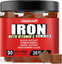 Sugar Free Iron Gummies for Women Men & Kids-Iron Supplement 20mg with Vitamin C for Iron Deficiency, No Rust Taste, Gentle Iron for Stomach, Mixe...