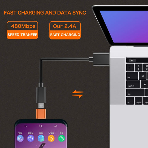 JXMOX USB Type C Adapter (4-Pack), Micro USB Female to USB C Male Convert Connector Fast Charging Compatible with Samsung Galaxy S10 S9 S8 Plus,No...