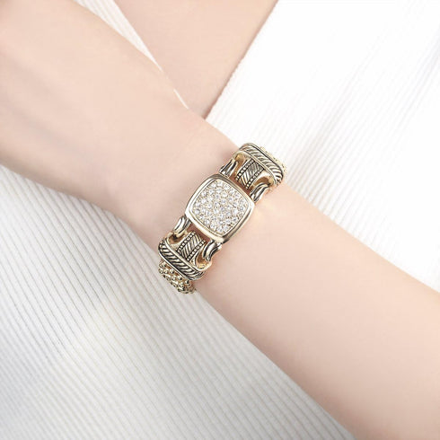 UNY JEWEL Pave Crystals Designer Inspired Statement Popcorn Chain Bracelets Women Jewelry Magnetic Clasp...