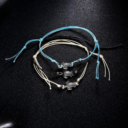 String Bead Anklets Boho Anklet Bracelet Sea Turtle Bracelet Beads Layered Anklet String Anklets Fashion Summer Beach Waterproof Foot Jewelry for ...