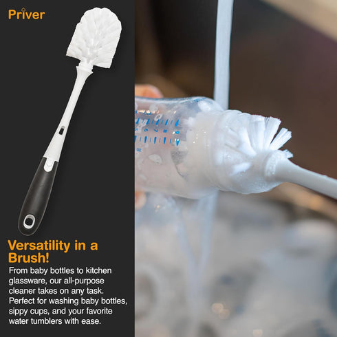 Baby Bottle Brush 1 pack - Baby Essentials Bottle Cleaner with Long Handle & Versatile Bottle Brushes for Cleaning - Baby Must Haves Portable Bott...