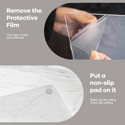 13.8 x 9.8in Acrylic Cutting Board, 3mm Transparent Anti-Slip Clear Cutting Boards for Kitchen Counter, Thickened 3mm Counter Cutting Boards for K...