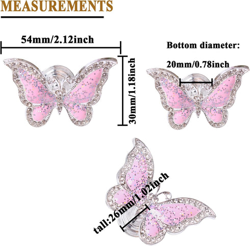 4 pcs Butterfly Handle Creative Cabinet Drawer Wardrobe Dresser Zinc Alloy Knob Furniture Door Single Hole Handle Door Handle (Pink Butterfly)...