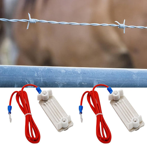 2 Pack Electric Fence Tape Connector, Polytape to Polytape Connector, Polytape to Energizer Connector, with 90 cm Wire (to Energizer)...