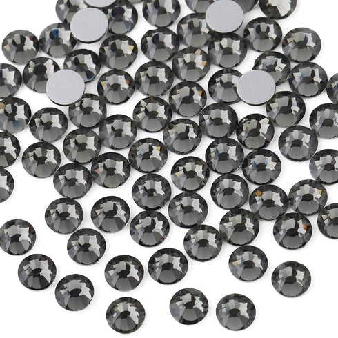 beadsland Flat Back Crystal Rhinestones Round Gems for Nail Art and Craft Glue Fix,Black Diamond (1.9-2.0mm) SS6/1440pcs...