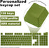 MECCANIXITY 108 Keys Pudding Keycaps Set OEM Profile 60 Percent ABS for Mechanical Keyboard Layout, Army Green Double Shot...