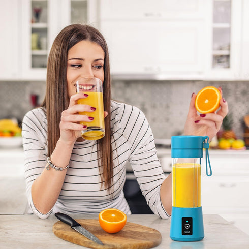 Portable Blender for shakes and smoothies, Cordless Personal Mini 13oz compact Blender Bottle, Travel Electric Juicer Cup, USB Rechargeable Mixer ...