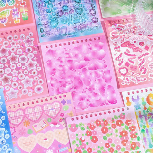 2800PCS Kpop Photocard Scrapbook Stickers Book, Butterfly Stars Heart Ribbon Letters Stickers Self Adhesive Kpop Deco Korean Stickers Book for Pho...