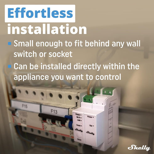 Shelly Pro 3EM Switch Add-On | Add-On Pro 3EM Dry Contacts DIN Rail Mounting | Home Automation | iOS Android app | No Hub Required | Solar Panels ...