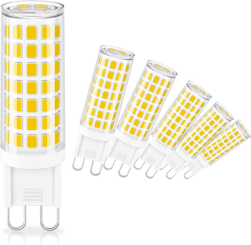 comzler G9 LED Bulb 4000K Natural Daylight, 6W 60 Watt Halogen Equivalent G9 LED Bulb Bi Pin Ceramic Base, 600LM T4 G9 Light Bulbs for Chandeliers...
