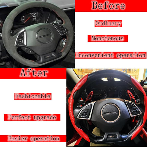 Yoursme Aluminum Steering Wheel Paddle Shifter Extension Cover Trim Shift Interior Accessories for Chevy Chevrolet Camaro 2016-2022, for 2014-2019...