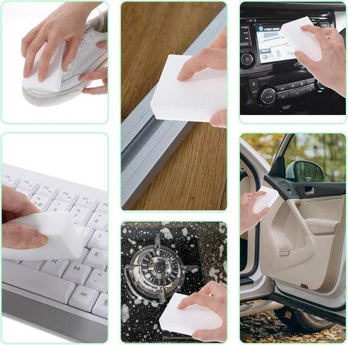 12PCs Magic Cleaning Sponges Eraser, Multi-Surface Scrubber Foam Cleaning Pads, Household Melamine Sponge, No Scratches Foam Cleaner Tool for Bath...