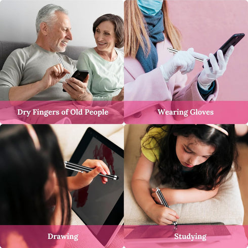 Stylus Pens for Touchscreens,6 Pack High Precision Replaceable Thin Tip Stylus Rubber Stylus Pen for Smartphone and Tablets All Universal Touchscr...