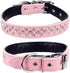 Rhinestone Dog Collar, Adjustable Cute Dazzling Sparkling Soft Leather Dog Collar Crystal Diamond Pet Dog Puppy Collar (M, Pink)...