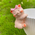 Set of 3 Garden Pig Statues Terrarium Flower Pot Hanger and Vase Hugger Miniature Pig Figurines Fairy Garden Ornaments Cute Animal Planter Hanging...