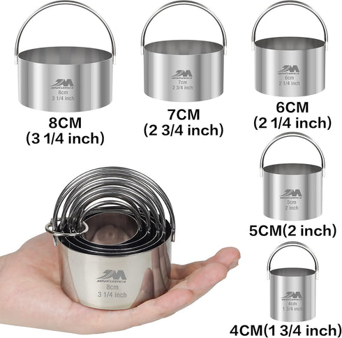 Biscuit Cutter Set for baking (5 Pieces/Set), Round Cookies Cutter with Handle, Professional Baking Dough Tools...