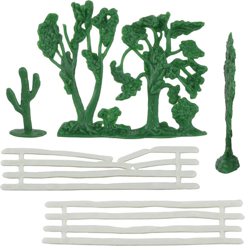 BMC CTS Rustic Western Ranch - 15pc Plastic Figure Playset Diorama Accessories...