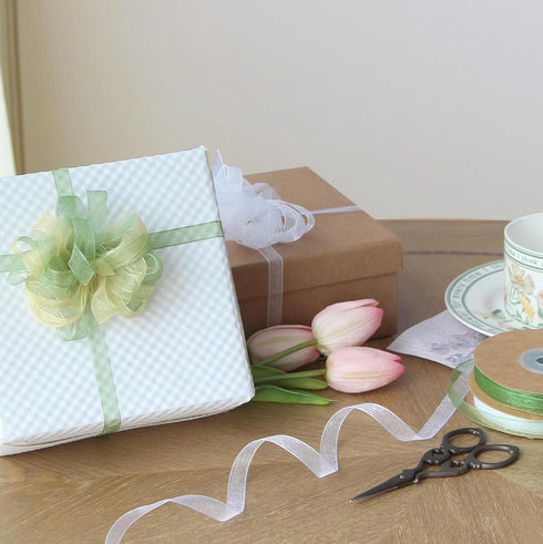 3 Rolls Green and Gold Ribbon for Gifts Wrapping 3/8" x 150 Yard Ribbon for Flower Bouquet 50Yard Per Roll Sheer Ribbon for Baby Shower Decoration...