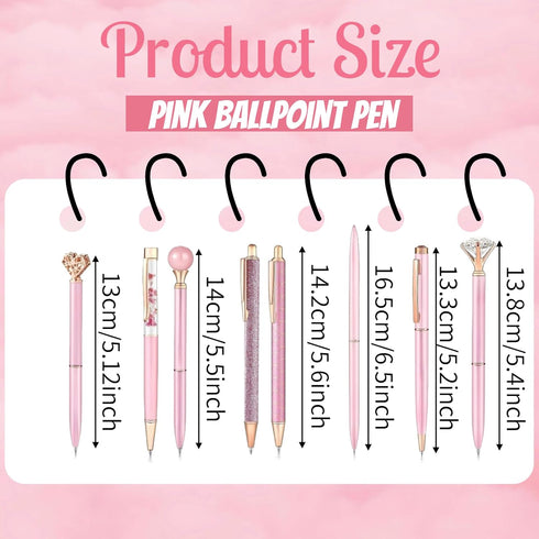 Jxueych 8 Pack Aesthetic Ballpoint Pens for Women Girls, Cute Pens Office Supplies Desk Decor, Stylus Tip, Crystal Diamond, Glitter, Liquid Sand F...