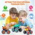 Toy Cars For 1 2 3 Year Old 3 Pack Monster truck Toy Push & Go Crocodile Friction Powered Bull Pull Back Leopard Car Big Wheel Animal Car Baby Toy...