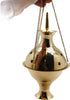 Brass Hanging Censer, Charcoal Incense Burner with Chains, 7" High x 3.5" Diameter...