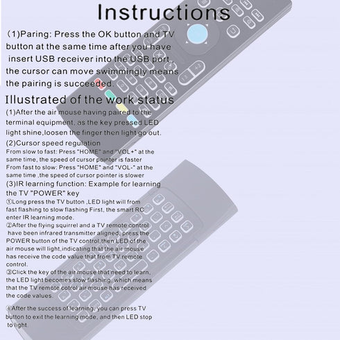 MX3 Air Mouse Voice Remote Control, 2.4G Multifunctional Mini Wireless Keyboard Air Mouse Remote for Android Smart TV Box, 3-Gyro&Gsensor, Project...