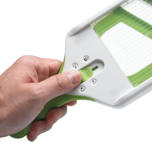 PrepSolutions Adjust-A-Slice & Julienne Mandoline, White & Green – Adjustable Slicer for Fruits and Vegetables...