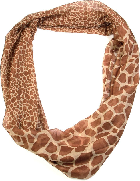 Mixed Animal Prints Infinity Head Wrap Lightweight Fashion Scarves...