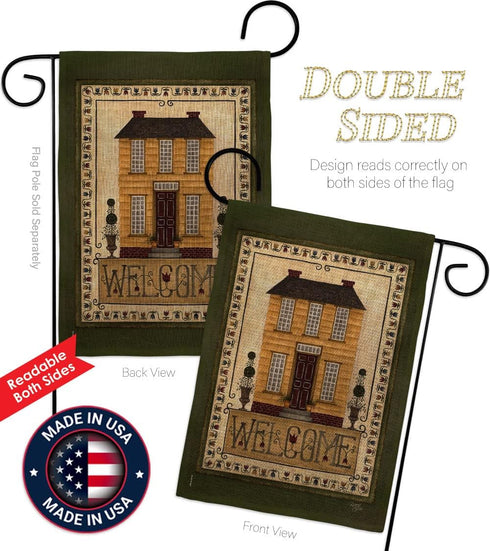Breeze Decor Welcome Yellow House Garden Flag Country Living Primitive Farm Western Barn American Rustic Cowboy Rural Ranch Decoration Banner Smal...