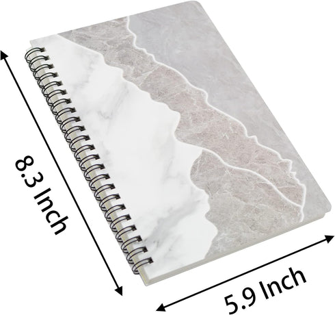 Yansanido Spiral Notebook, 8 Pcs A5 Marble Design Thick Hardcover 7mm College Ruled 80 Sheets -160 Pages Journals for Study and Notes (8 Style A5)...
