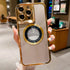 MZELQ for iPhone 13 Pro Max Case Plating Magnetic ?Compatible with Magsafe? Logo View Luxury Elegant Camera Protection Classic Screen Protector Me...