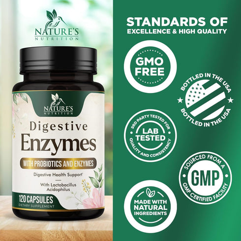 Digestive Enzymes with Probiotics - Probiotic Multi Enzymes with Probiotics and Prebiotics for Digestive Health and Bloating Relief for Women and ...