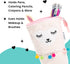 Yoobi Llama Standing Fuzzy Pencil Case – Cute Llama Storage Pouch for Kids & Adults – Fun for School, Art & Makeup Brushes...