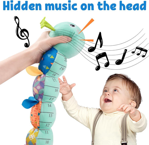 Baby Toys Musical Caterpillar,Infant Toys Stuffed Animal Toys with Ruler Design and Ring Bell,Baby Teething Toys for Tummy Time Newborn Boys Girls...