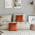 Set of 2 Comfortable Velvet Throw Pillow Cases Decorative Solid Cushion Covers for Sofa Couch and Bed - 18"x18", Rust...