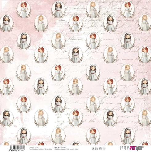 Papers For You - Scrapbooking Paper Kit in Portuguese | Collection "A Magical Day Blond Haired Girl" | Includes 10 Double Sided Papers with Differ...