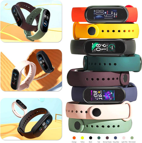 20 Pieces Strap Replacement Compatible with Xiaomi Mi Band 6 / Amazfit Band 5, Bracelet Wristbands Silicone for Mi Fit 5 Straps (16 Colors + 4 Scr...